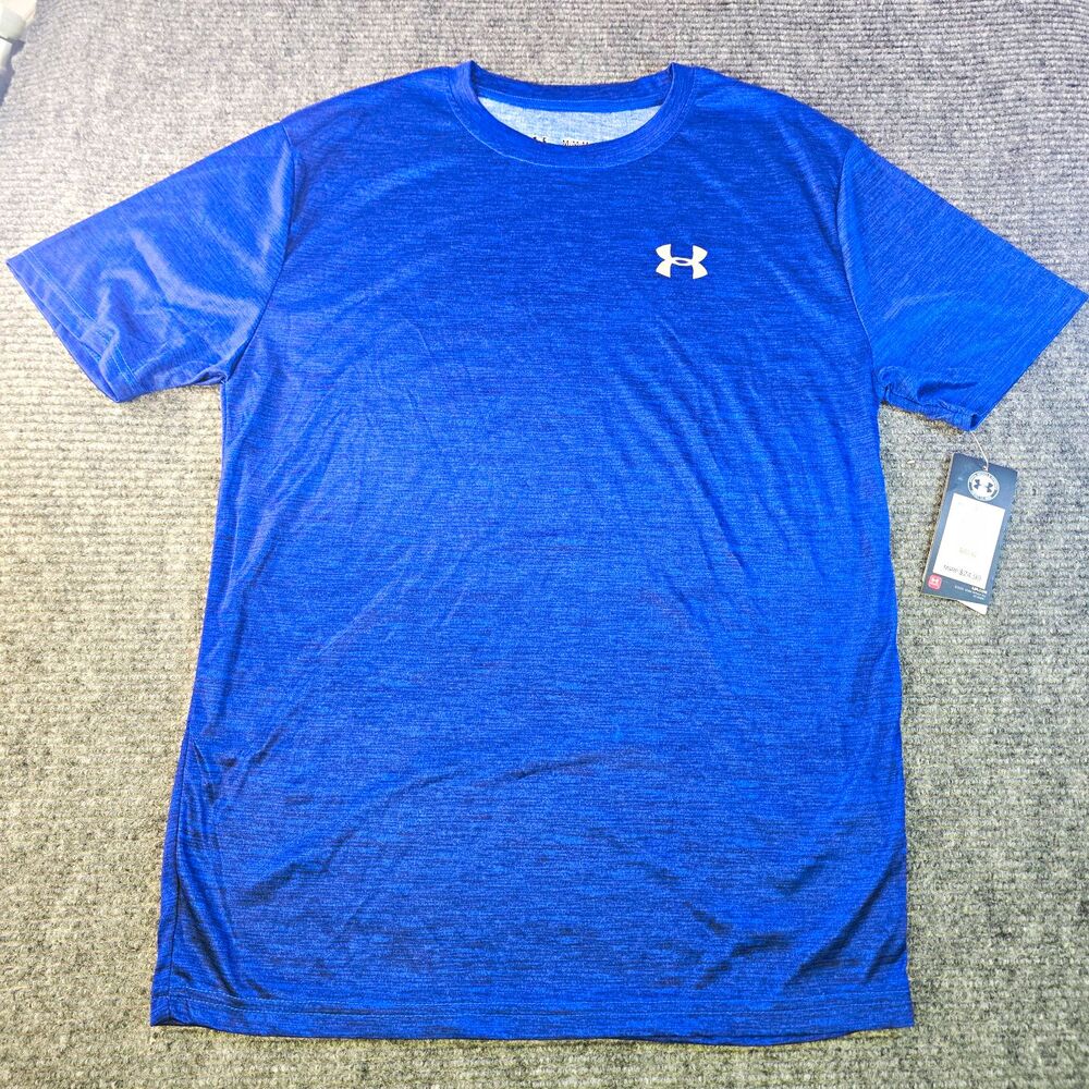 Under Armour HeatGear T-Shirt Mens Medium Loose Fit Blue Crew Neck Short Sleeve